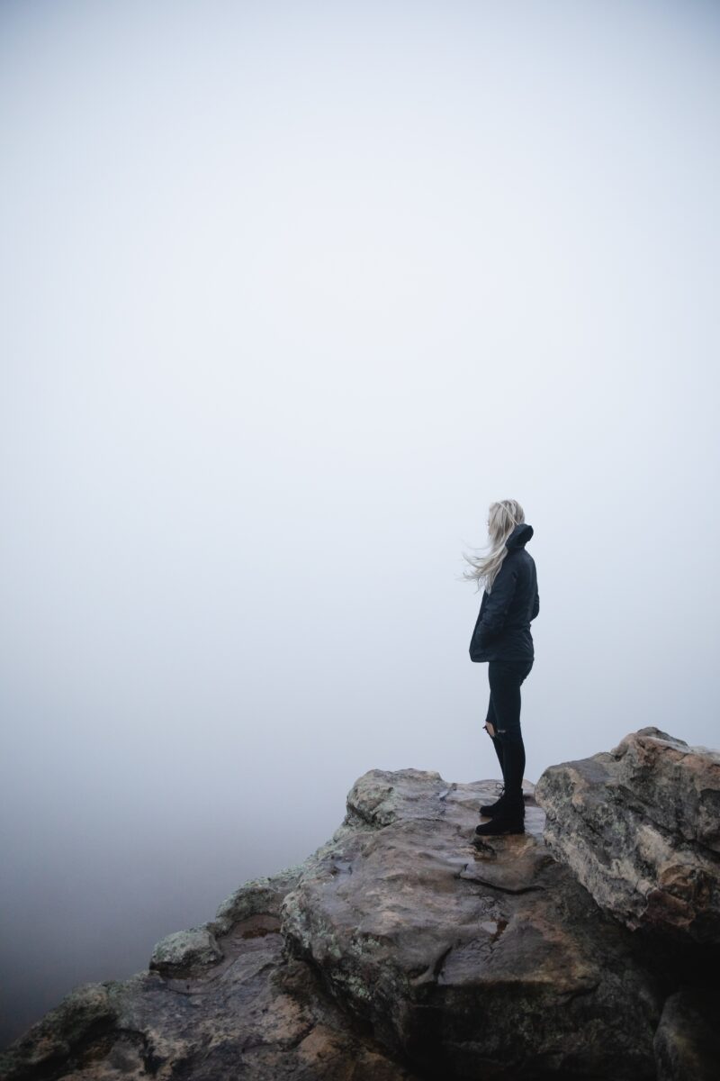 Girl on Mountain top.